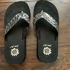 Yellow Box flip flops
